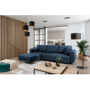 Coltar extensibil stanga 4 locuri ELTAP, LT-40NU, Dalia, 289x190x95 cm, lemn/poliester, albastru inchis Coltar extensibil stanga 4 locuri ELTAP, LT-40NU, Dalia, 289x190x95 cm, lemn/poliester, albastru inchis