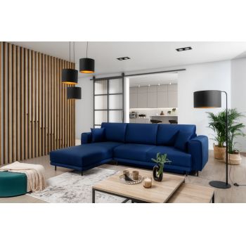 Coltar extensibil stanga 4 locuri ELTAP, LT-40VE, Dalia, 289x190x95 cm, lemn/poliester, albastru Coltar extensibil stanga 4 locuri ELTAP, LT-40VE, Dalia, 289x190x95 cm, lemn/poliester, albastru