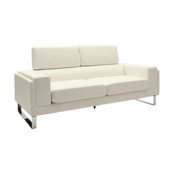 Canapea 3 locuri Shea pakoworld PU ivoir-inox 198x80x87cm Canapea 3 locuri Shea pakoworld PU ivoir-inox 198x80x87cm