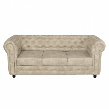 Canapea CHESTERFIELD extensibila, 3 locuri, cu arcuri, bej, 205x90x80 cm Canapea CHESTERFIELD extensibila, 3 locuri, cu arcuri, bej, 205x90x80 cm