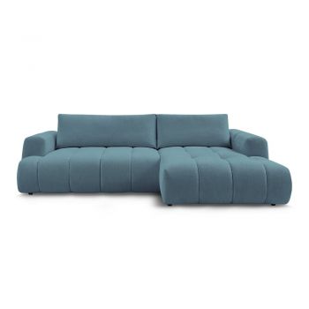 Colțar albastru extensibil/cu spațiu de depozitare (cu colț pe partea dreaptă/cu șezlong) Fuji – Bobochic Paris Colțar albastru extensibil/cu spațiu de depozitare (cu colț pe partea dreaptă/cu șezlong) Fuji – Bobochic Paris