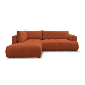 Colțar cărămiziu extensibil/cu spațiu de depozitare (cu colț pe partea stângă/în formă de ”L”) Fuji – Bobochic Paris Colțar cărămiziu extensibil/cu spațiu de depozitare (cu colț pe partea stângă/în formă de ”L”) Fuji – Bobochic Paris