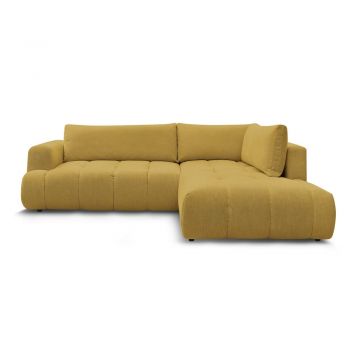 Colțar galben muștar extensibil/cu spațiu de depozitare (cu colț pe partea dreaptă/în formă de ”L”) Fuji – Bobochic Paris Colțar galben muștar extensibil/cu spațiu de depozitare (cu colț pe partea dreaptă/în formă de ”L”) Fuji – Bobochic Paris