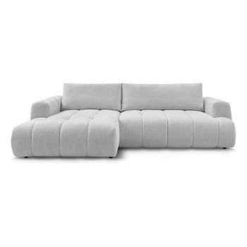 Colțar gri deschis extensibil/cu spațiu de depozitare (cu colț pe partea stângă/cu șezlong) Fuji – Bobochic Paris Colțar gri deschis extensibil/cu spațiu de depozitare (cu colț pe partea stângă/cu șezlong) Fuji – Bobochic Paris