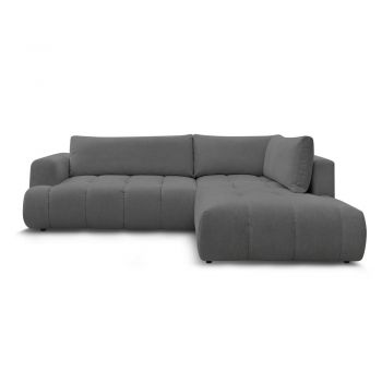 Colțar gri închis extensibil/cu spațiu de depozitare (cu colț pe partea dreaptă/în formă de ”L”) Fuji – Bobochic Paris Colțar gri închis extensibil/cu spațiu de depozitare (cu colț pe partea dreaptă/în formă de ”L”) Fuji – Bobochic Paris