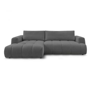 Colțar gri închis extensibil/cu spațiu de depozitare (cu colț pe partea stângă/cu șezlong) Fuji – Bobochic Paris Colțar gri închis extensibil/cu spațiu de depozitare (cu colț pe partea stângă/cu șezlong) Fuji – Bobochic Paris