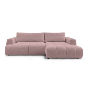 Colțar roz extensibil/cu spațiu de depozitare (cu colț pe partea dreaptă/cu șezlong) Fuji – Bobochic Paris Colțar roz extensibil/cu spațiu de depozitare (cu colț pe partea dreaptă/cu șezlong) Fuji – Bobochic Paris