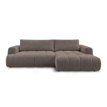 Colțar taupe extensibil/cu spațiu de depozitare (cu colț pe partea dreaptă/cu șezlong) Fuji – Bobochic Paris Colțar taupe extensibil/cu spațiu de depozitare (cu colț pe partea dreaptă/cu șezlong) Fuji – Bobochic Paris