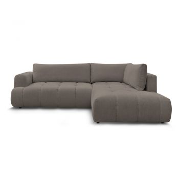 Colțar taupe extensibil/cu spațiu de depozitare (cu colț pe partea dreaptă/în formă de ”L”) Fuji – Bobochic Paris Colțar taupe extensibil/cu spațiu de depozitare (cu colț pe partea dreaptă/în formă de ”L”) Fuji – Bobochic Paris