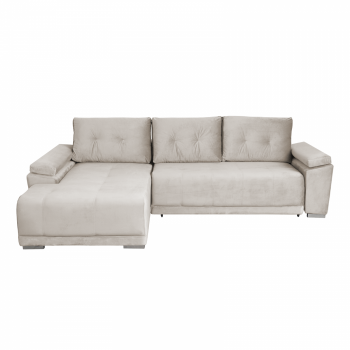 Coltar MODENA I extensibil, cu arcuri si lada depozitare, colt stanga, bej deschis, 282x205x92 cm Coltar MODENA I extensibil, cu arcuri si lada depozitare, colt stanga, bej deschis, 282x205x92 cm