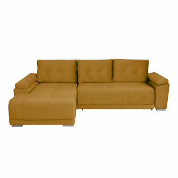 Coltar MODENA I extensibil, cu arcuri si lada depozitare, colt stanga, galben, 282x205x92 cm Coltar MODENA I extensibil, cu arcuri si lada depozitare, colt stanga, galben, 282x205x92 cm