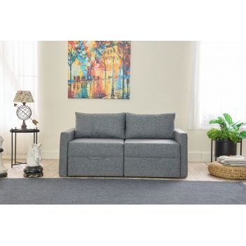 Canapea extensibilă cu 2 locuri, Balcab Home, 825BLC5412, Cadru: 100% LEMN DE BRAD, Gri Canapea extensibilă cu 2 locuri, Balcab Home, 825BLC5412, Cadru: 100% LEMN DE BRAD, Gri
