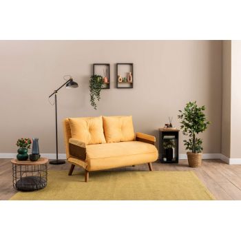 Canapea extensibilă cu 2 locuri, Futon, 859FTN2720, Metal , Galben mustar Canapea extensibilă cu 2 locuri, Futon, 859FTN2720, Metal , Galben mustar