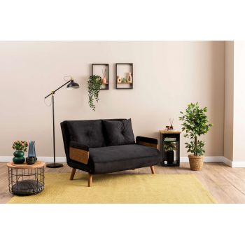 Canapea extensibilă cu 2 locuri, Futon, 859FTN2721, Metal , Negru Canapea extensibilă cu 2 locuri, Futon, 859FTN2721, Metal , Negru