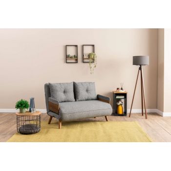 Canapea extensibilă cu 2 locuri, Futon, 859FTN2723, Metal , Gri deschis Canapea extensibilă cu 2 locuri, Futon, 859FTN2723, Metal , Gri deschis