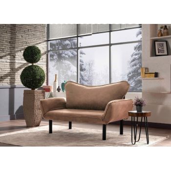 Canapea extensibilă cu 2 locuri, Futon, 859FTN2867, Metal, Maro deschis Canapea extensibilă cu 2 locuri, Futon, 859FTN2867, Metal, Maro deschis