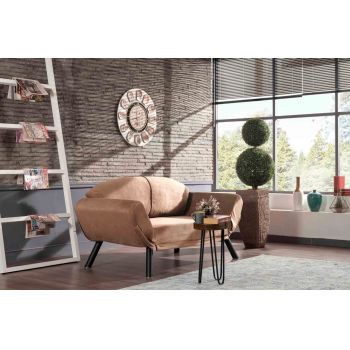 Canapea extensibilă cu 2 locuri, Futon, 859FTN2869, Metal, Maro deschis Canapea extensibilă cu 2 locuri, Futon, 859FTN2869, Metal, Maro deschis