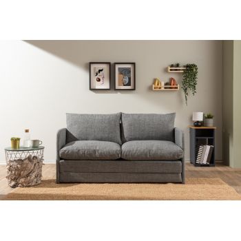 Canapea extensibilă cu 2 locuri, Futon, 859FTN2888, Metal , Gri deschis Canapea extensibilă cu 2 locuri, Futon, 859FTN2888, Metal , Gri deschis