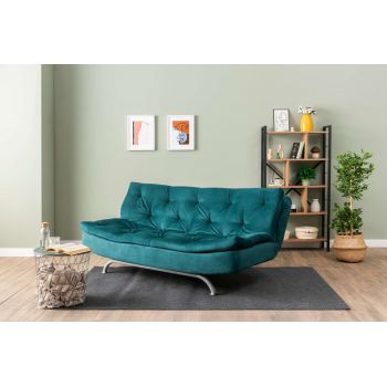 Canapea extensibila cu 3 locuri, Futon, 859FTN2893, Metal , Verde petrol Canapea extensibila cu 3 locuri, Futon, 859FTN2893, Metal , Verde petrol