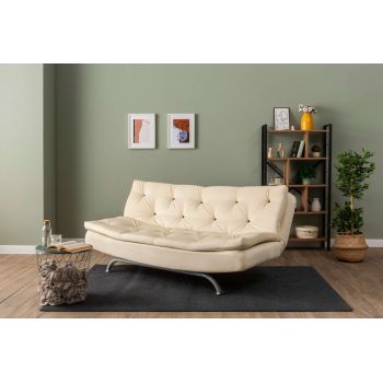 Canapea extensibila cu 3 locuri, Futon, 859FTN2894, Metal , Crem Canapea extensibila cu 3 locuri, Futon, 859FTN2894, Metal , Crem