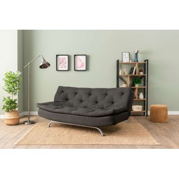 Canapea extensibila cu 3 locuri, Futon, 859FTN2896, Metal , Gri inchis Canapea extensibila cu 3 locuri, Futon, 859FTN2896, Metal , Gri inchis