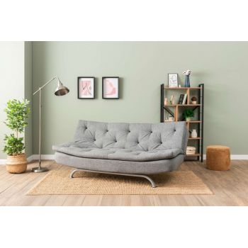 Canapea extensibila cu 3 locuri, Futon, 859FTN2897, Metal , Gri deschis Canapea extensibila cu 3 locuri, Futon, 859FTN2897, Metal , Gri deschis