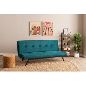 Canapea extensibila cu 3 locuri, Futon, 859FTN2901, Metal , Verde petrol Canapea extensibila cu 3 locuri, Futon, 859FTN2901, Metal , Verde petrol