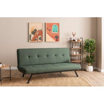 Canapea extensibila cu 3 locuri, Futon, 859FTN2902, Metal , Verde Canapea extensibila cu 3 locuri, Futon, 859FTN2902, Metal , Verde