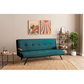 Canapea extensibila cu 3 locuri, Futon, 859FTN2905, Metal , Verde petrol Canapea extensibila cu 3 locuri, Futon, 859FTN2905, Metal , Verde petrol