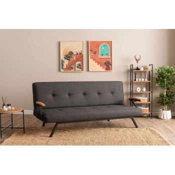 Canapea extensibila cu 3 locuri, Futon, 859FTN2906, Metal , Gri inchis Canapea extensibila cu 3 locuri, Futon, 859FTN2906, Metal , Gri inchis