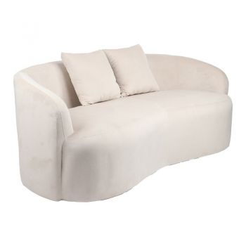 Canapea 2 locuri Raini cu perne catifea crem 178x82x68 cm Canapea 2 locuri Raini cu perne catifea crem 178x82x68 cm