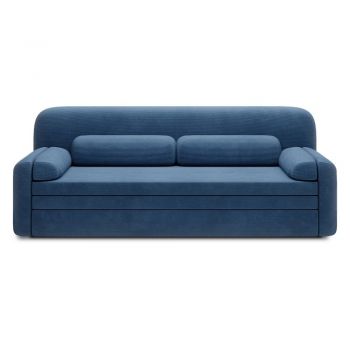 Canapea albastră extensibilă/cu spațiu de depozitare cu tapițerie din catifea reiată 236 cm Elioss – ELTAP Canapea albastră extensibilă/cu spațiu de depozitare cu tapițerie din catifea reiată 236 cm Elioss – ELTAP
