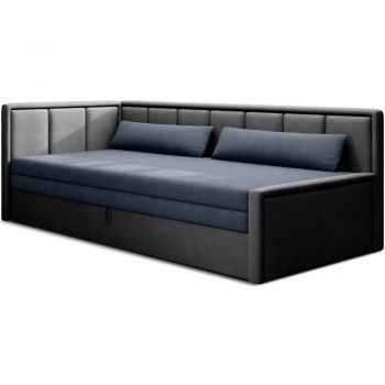 Canapea albastră/gri extensibilă/cu spațiu de depozitare cu tapițerie din chenille 214 cm Fulgeo – ELTAP Canapea albastră/gri extensibilă/cu spațiu de depozitare cu tapițerie din chenille 214 cm Fulgeo – ELTAP