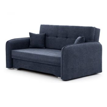 Canapea albastru-închis extensibilă/cu spațiu de depozitare cu tapițerie din chenille 155 cm Laine – ELTAP Canapea albastru-închis extensibilă/cu spațiu de depozitare cu tapițerie din chenille 155 cm Laine – ELTAP
