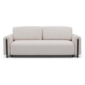Canapea bej/crem extensibilă/cu spațiu de depozitare cu tapițerie din țesătură bouclé 244 cm Arcadova – ELTAP Canapea bej/crem extensibilă/cu spațiu de depozitare cu tapițerie din țesătură bouclé 244 cm Arcadova – ELTAP