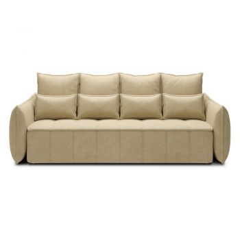 Canapea bej extensibilă/cu spațiu de depozitare cu tapițerie din catifea 242 cm Weltton – ELTAP Canapea bej extensibilă/cu spațiu de depozitare cu tapițerie din catifea 242 cm Weltton – ELTAP