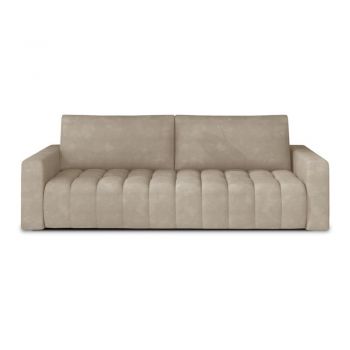 Canapea bej extensibilă/cu spațiu de depozitare cu tapițerie din catifea 247 cm Lazaro – ELTAP Canapea bej extensibilă/cu spațiu de depozitare cu tapițerie din catifea 247 cm Lazaro – ELTAP
