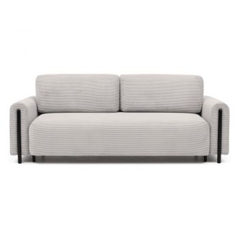 Canapea bej extensibilă/cu spațiu de depozitare cu tapițerie din catifea reiată 244 cm Arcadova – ELTAP Canapea bej extensibilă/cu spațiu de depozitare cu tapițerie din catifea reiată 244 cm Arcadova – ELTAP