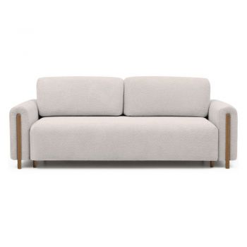Canapea bej extensibilă/cu spațiu de depozitare cu tapițerie din țesătură bouclé 244 cm Arcadova – ELTAP Canapea bej extensibilă/cu spațiu de depozitare cu tapițerie din țesătură bouclé 244 cm Arcadova – ELTAP