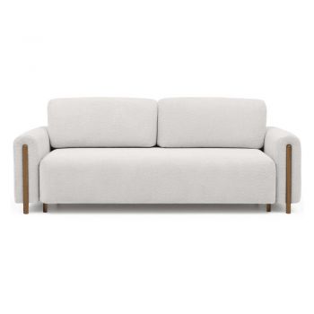 Canapea crem extensibilă/cu spațiu de depozitare cu tapițerie din țesătură bouclé 244 cm Arcadova – ELTAP Canapea crem extensibilă/cu spațiu de depozitare cu tapițerie din țesătură bouclé 244 cm Arcadova – ELTAP
