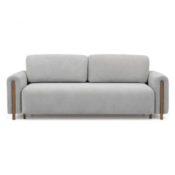 Canapea gri deschis extensibilă/cu spațiu de depozitare cu tapițerie din țesătură bouclé 244 cm Arcadova – ELTAP Canapea gri deschis extensibilă/cu spațiu de depozitare cu tapițerie din țesătură bouclé 244 cm Arcadova – ELTAP