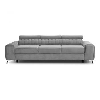 Canapea gri deschis extensibilă cu tapițerie din catifea 261 cm Laurence – ELTAP Canapea gri deschis extensibilă cu tapițerie din catifea 261 cm Laurence – ELTAP