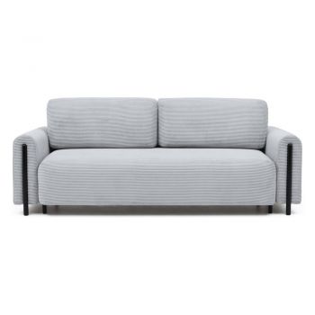 Canapea gri extensibilă/cu spațiu de depozitare cu tapițerie din catifea reiată 244 cm Arcadova – ELTAP Canapea gri extensibilă/cu spațiu de depozitare cu tapițerie din catifea reiată 244 cm Arcadova – ELTAP
