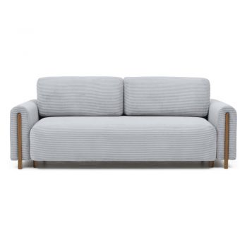 Canapea gri extensibilă/cu spațiu de depozitare cu tapițerie din catifea reiată 244 cm Arcadova – ELTAP Canapea gri extensibilă/cu spațiu de depozitare cu tapițerie din catifea reiată 244 cm Arcadova – ELTAP