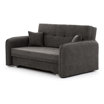 Canapea gri închis extensibilă/cu spațiu de depozitare cu tapițerie din chenille 155 cm Laine – ELTAP Canapea gri închis extensibilă/cu spațiu de depozitare cu tapițerie din chenille 155 cm Laine – ELTAP