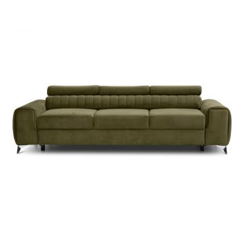 Canapea kaki extensibilă cu tapițerie din catifea 261 cm Laurence – ELTAP Canapea kaki extensibilă cu tapițerie din catifea 261 cm Laurence – ELTAP