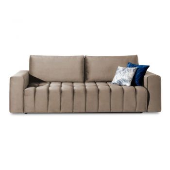 Canapea maro deschis extensibilă/cu spațiu de depozitare cu tapițerie din catifea 247 cm Lazaro – ELTAP Canapea maro deschis extensibilă/cu spațiu de depozitare cu tapițerie din catifea 247 cm Lazaro – ELTAP