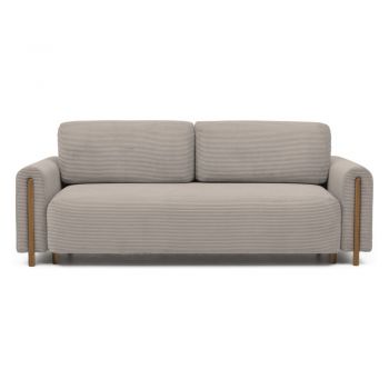Canapea maro deschis extensibilă/cu spațiu de depozitare cu tapițerie din catifea reiată 244 cm Arcadova – ELTAP Canapea maro deschis extensibilă/cu spațiu de depozitare cu tapițerie din catifea reiată 244 cm Arcadova – ELTAP