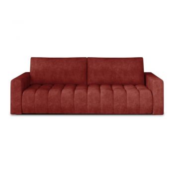 Canapea roșie extensibilă/cu spațiu de depozitare cu tapițerie din catifea 247 cm Lazaro – ELTAP Canapea roșie extensibilă/cu spațiu de depozitare cu tapițerie din catifea 247 cm Lazaro – ELTAP