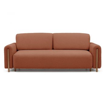 Canapea teracotă extensibilă/cu spațiu de depozitare cu tapițerie din țesătură bouclé 244 cm Arcadova – ELTAP Canapea teracotă extensibilă/cu spațiu de depozitare cu tapițerie din țesătură bouclé 244 cm Arcadova – ELTAP